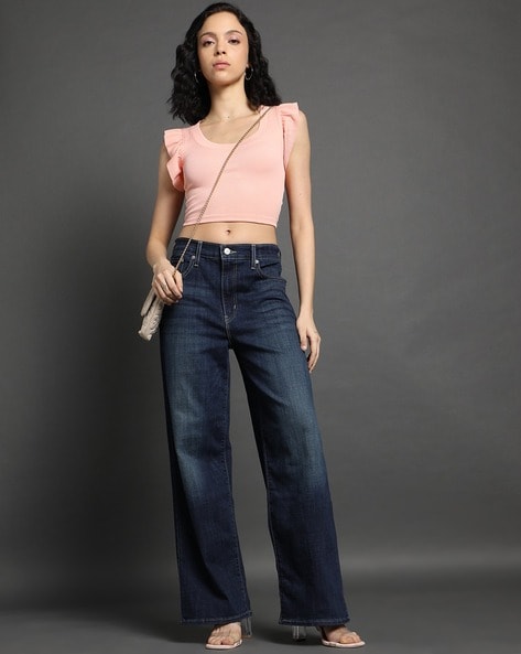 Women Mid-Wash Relaxed Fit Jeans