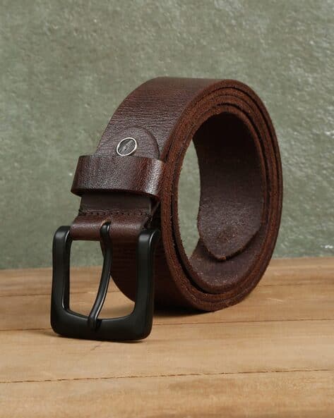 Men Wide Belt with Tang-Buckle Closure