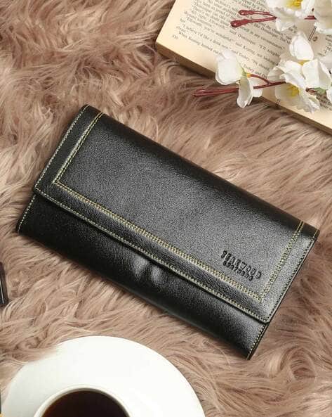 TEAKWOOD LEATHERS Bi-Fold Wallet with Snap-Button