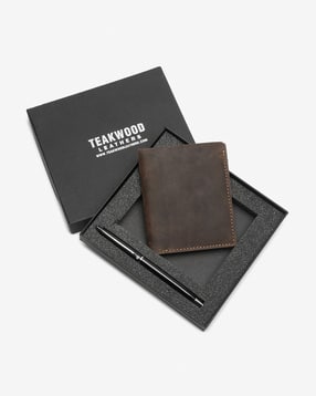 Leather Bi-Fold Wallet & Pen Gift Set-image-40
