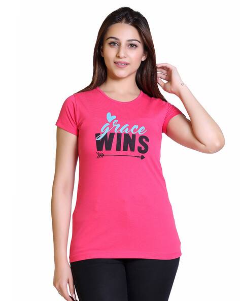 Women Printed Slim Fit Round-Neck T-Shirt