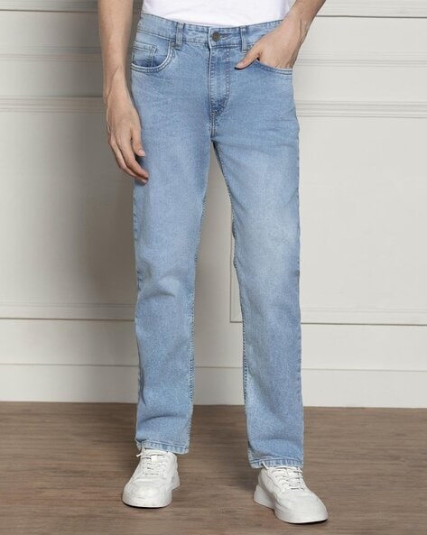 Men Relaxed Fit Jeans with Insert-Pockets