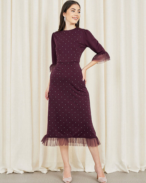 Burgundy dress online best sale