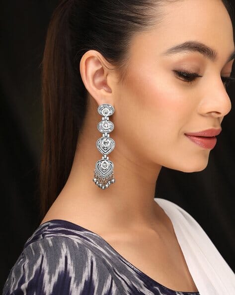 Buy Silver-Toned Earrings for Women by Priyaasi Online