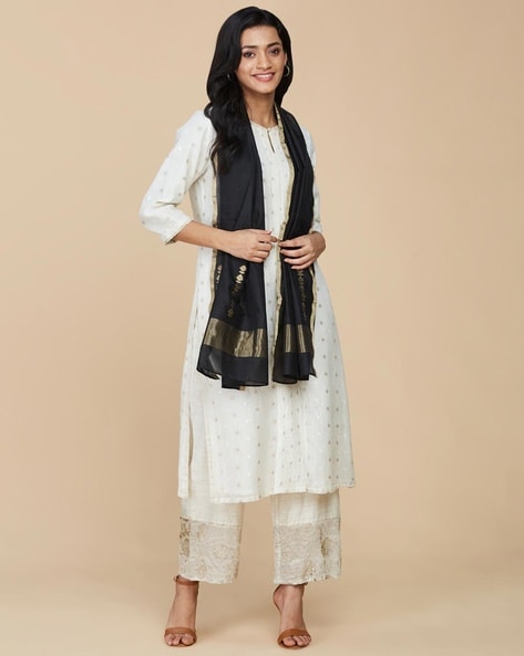 Women Banarasi Cotton Silk Stole Price in India