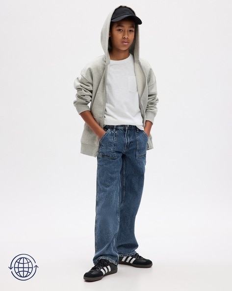 Boys Mid-Wash Carpenter Fit Jeans