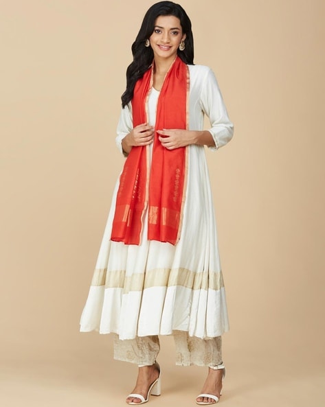 Women Banarasi Cotton Silk Stole Price in India