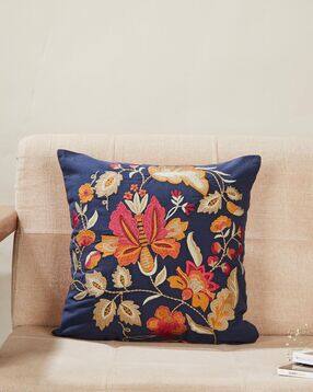 Embroidered Square-Shaped Cushion Cover 16" x 16"-image-21