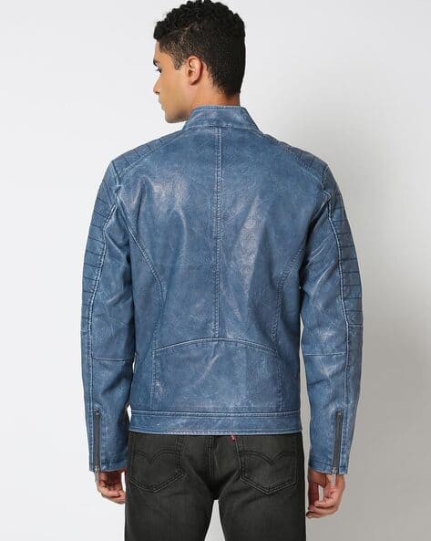 Ajio United Colors Of Benetton Leather Jacket Moto Jacket Mens