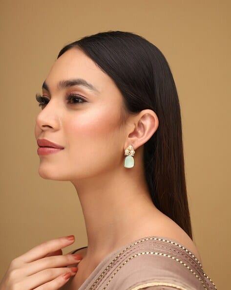Priyaasi Women Gold-Plated Pearl Drop Earrings