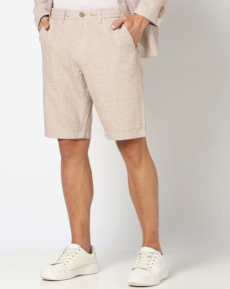 Men Patterned Regular Fit Flat-Front Shorts