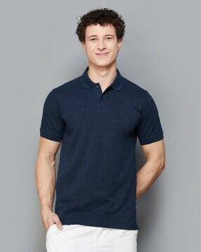 fame forever by lifestyle Men Regular Fit Polo T-Shirt with Ribbed Hem-picture-19