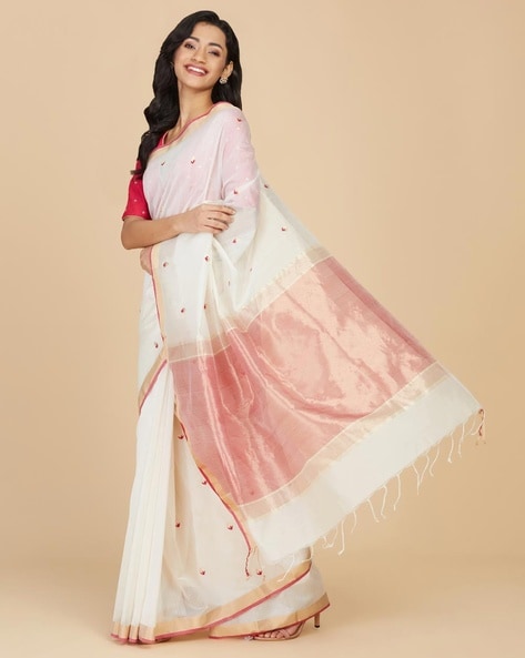 Buy Off White Sarees for Women by Fabindia Online Ajio