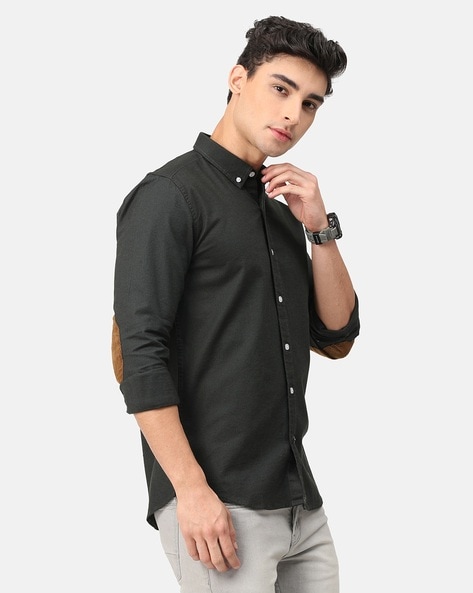 Cotton Shirt with Button-Down Collar