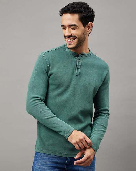 Men Regular Fit Henley T-Shirt
