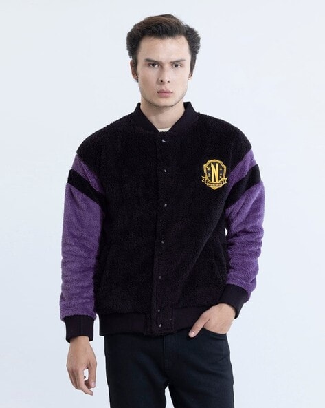 Embroidered Regular Fit Bomber Jacket