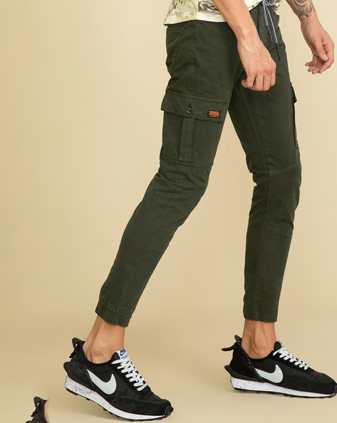 Olive Cargo Wide Leg Denim Jeans | Risen - Final Sale | BAD HABIT BOUTIQUE