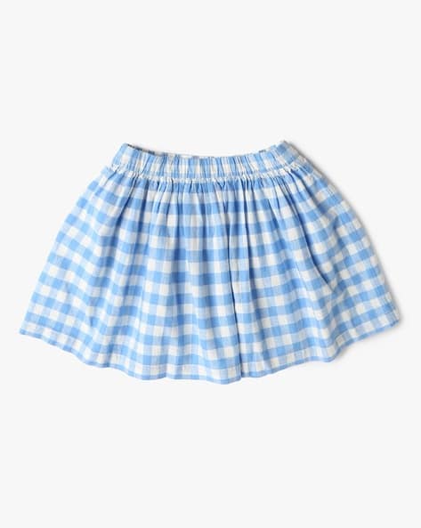 Girls Cotton Check Skirt with Elasticated Waist