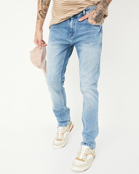 Men Mid Rise Straight Jeans