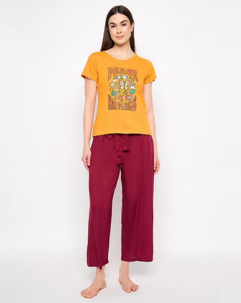 Buy Yellow,Maroon Night&LoungeWearSets for Women by Clovia Online