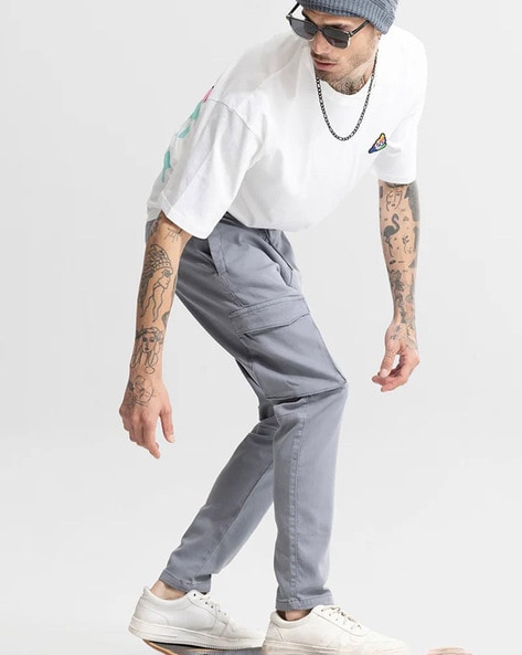 Relaxed Fit Cargo Pants with Drawstring Waist