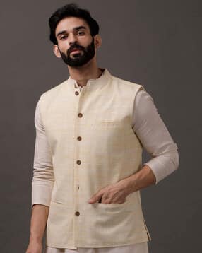 tjori Men Nehru Jacket with Welt Pockets-picture-35