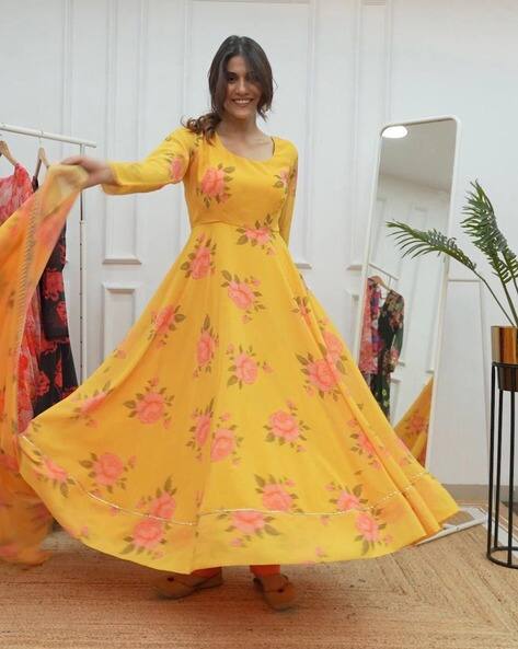 Buy Yellow Kurta Suit Sets for Women by BLACK SCISSOR Online