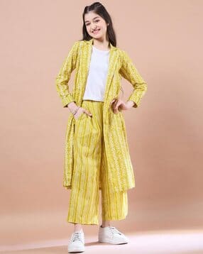 pspeaches Girls Block Print Kurta Set-picture-44