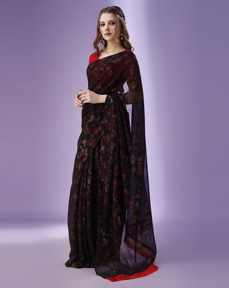 LAPETIYA CLOTHING Women Floral Print Georgette Saree