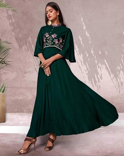 Buy Green Dresses Gowns for Women by Peachmode Online