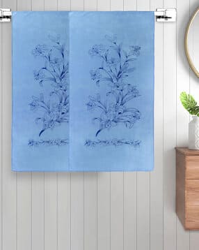 fabinaliv Set of 2 300 GSM Floral Print Bath Towels 43" x 23"-picture-14
