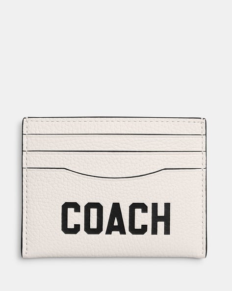 Buy Coach Graphic Leather Card Case | White Color Men | AJIO LUXE