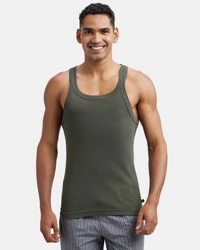 jockey US26 Super Combed Cotton Rib Square Neckline Gym Vest-picture-51