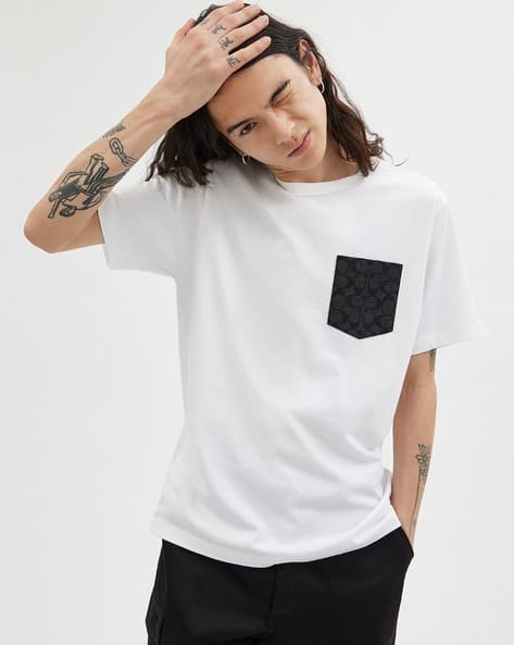 COACH ホワイト Tシャツ Mサイズ 新品 Buy Coach Essential Cotton Relaxed Fit  Online | Ajio.com