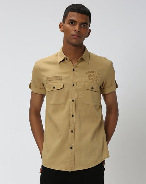 Buy Khaki Shirts for Men by MUFTI Online