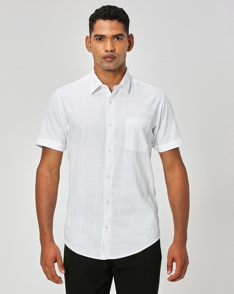 Mufti Men Striped Slim Fit Shirt