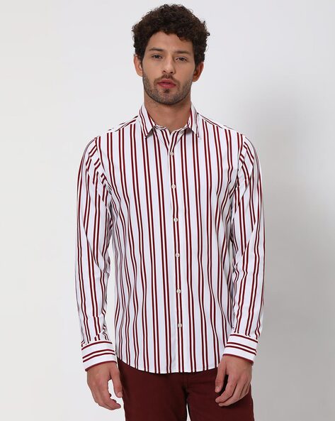 Mufti Men Striped Slim Fit Shirt