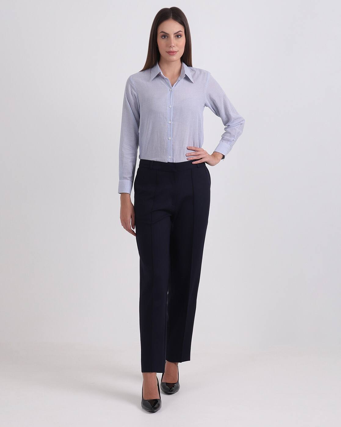 Knee Length Short Length Dress Pants Womens Premier Ladies Iris Straight  Leg Trousers PR536 Direct Workwear