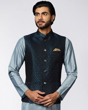 kisah Nehru Jacket with Woven Motifs-picture-10
