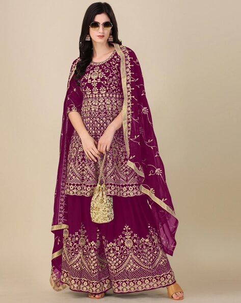 Embroidered Salwar with Dupatta Price in India