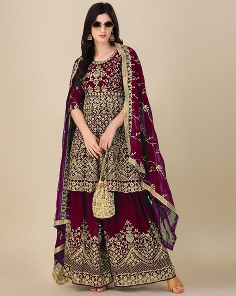 Embroidered Salwar with Dupatta Price in India