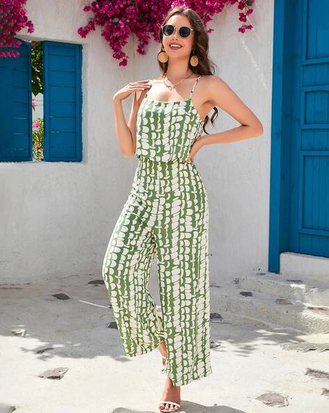 Buy Green White Jumpsuits Playsuits for Women by Yuniqee Online Ajio