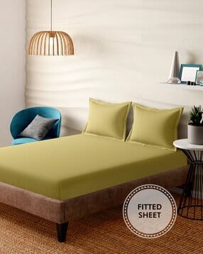 portico 250 TC King Size Fitted Sheet with 2 Pillow Covers-picture-12