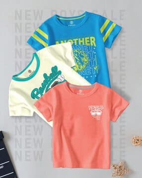codez Boys Pack of 3 Printed Regular Fit Round-Neck T-Shirts-picture-15