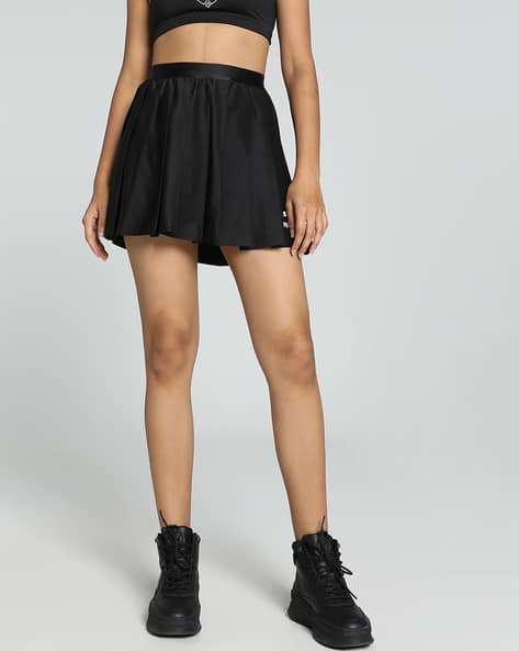 Classic Pleated Pencil Skirt with Logo Print