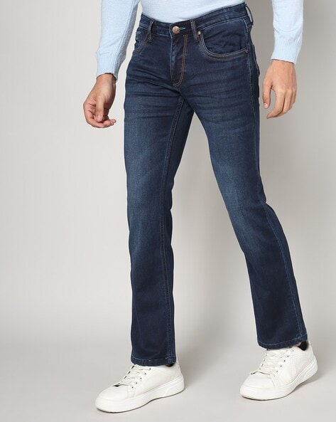 Men Mid-Wash Straight Fit Jeans