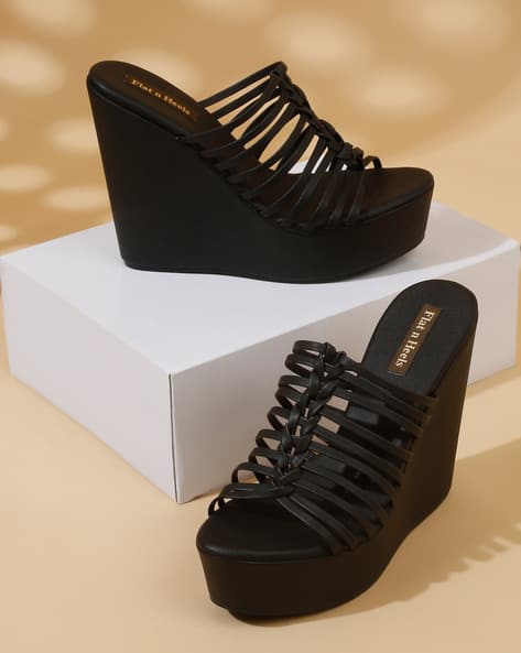 Open-Toe Slip-On Heeled Sandals