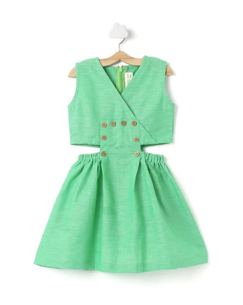 Piccolo Solid Fit and Flare Dress