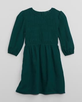 Smocked Fit & Flare Dress-image-37