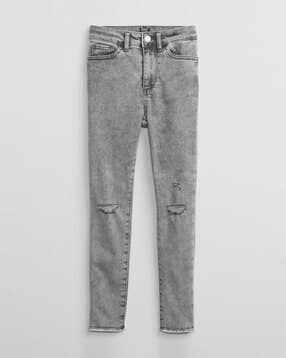 gap kids Girls Lightly Washed Distressed Straight Jeans-picture-20